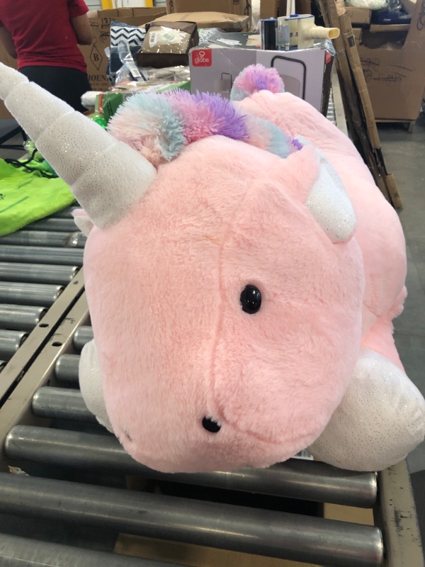 Photo 4 of Animal Adventure | Sqoosh2Poof Giant, Cuddly, Ultra Soft Plush Stuffed Animal with Bonus Interactive Surprise - 44" Unicorn