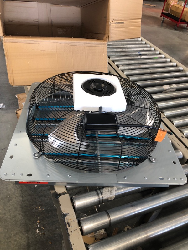 Photo 3 of 20 Inch Shutter Exhaust Fan Aluminum High Speed 1190RPM, 3368 CFM, Silver, with Adjustable Programmable Thermostat