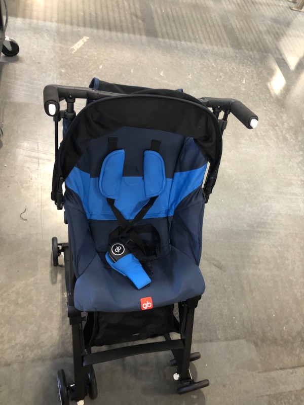 Photo 4 of gb Pockit+ All-Terrain, Ultra Compact Lightweight Travel Stroller with Canopy and Reclining Seat in Night Blue, 10.6 pounds Night Blue Pockit+ All Terrain