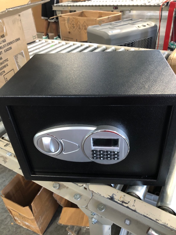 Photo 1 of Amazon Basics Steel Security Safe and Lock Box with Electronic Keypad - Secure Cash, Jewelry, ID Documents - 0.5 Cubic Feet, 13.8 x 9.8 x 9.8 Inches 0.5 Cubic Feet Keypad Lock