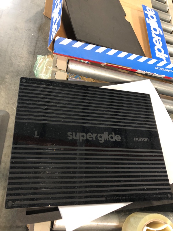 Photo 1 of Pulsar - Superglide Premium Glass Mouse Pad ALUMINO-Silicate Glass Surface Anti-Slip Fully Molded high-Density Silicone Rubber 16.5in x 13in (L, Black) Large Black