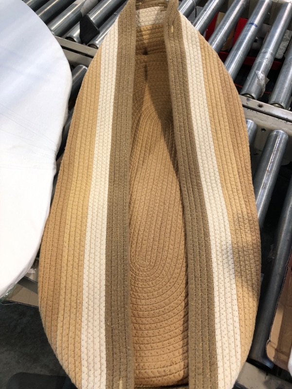 Photo 1 of Baby Changing Basket - Moses Basket Changing Table Topper and Thick Foam Pad with Removable Cotton Mattress Cover, 100% Cotton Boho Nursery Decor in Rainbow Color with Storage Bag
