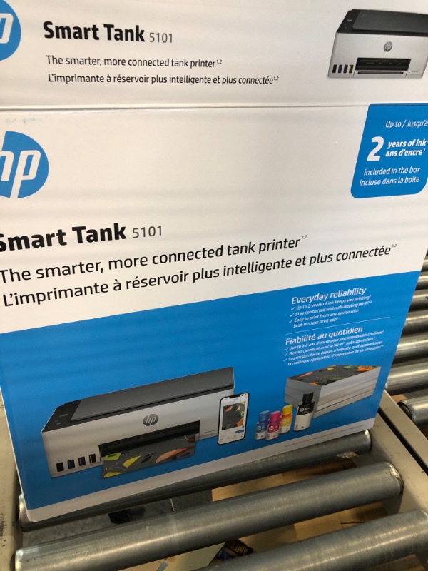 Photo 1 of HP Smart-Tank 5101 Wireless All-in-One Ink-Tank Printer with up to 2 Years of Ink Included (1F3Y0A),White