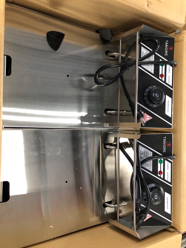 Photo 3 of *****missing handles***** Commercial Deep Fryer - 3400W Electric Deep Fryers with Baskets 0.6mm Thickened Stainless Steel Countertop Oil Fryer 12.7QT/12L Large Capacity with Temperature Limiter