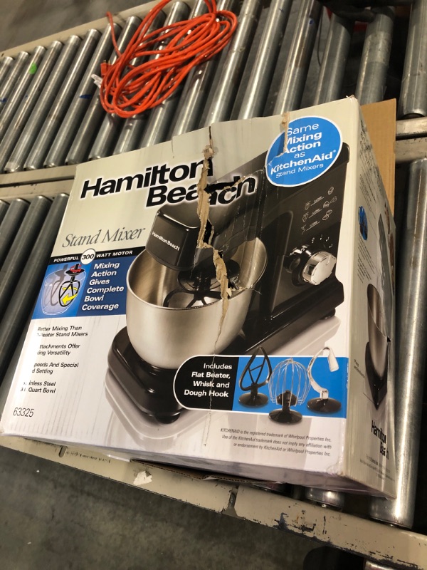 Photo 2 of ***BOWL IS BENT*** Hamilton Beach 6 Speed Electric Stand Mixer with Stainless Steel 3.5 Quart Bowl 