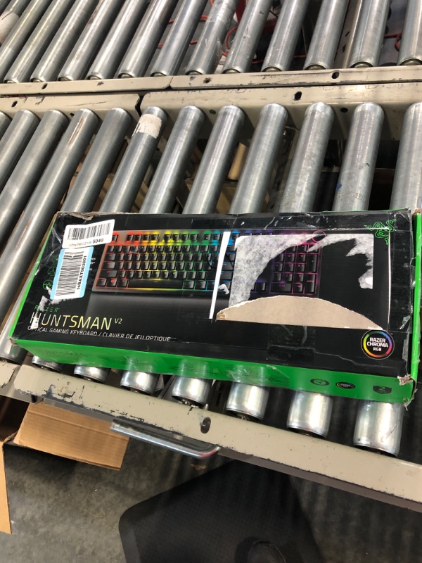 Photo 2 of Razer Huntsman V2 Optical Gaming Keyboard: Fastest Linear Optical Switches Gen-2 w/Sound Dampeners & 8000Hz Polling Rate - Doubleshot PBT Keycaps - Dedicated Media Keys & Dial - Ergonomic Wrist Rest Classic Black Keyboard Huntsman V2 Linear Optical Switch