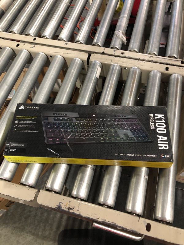 Photo 2 of Corsair K100 AIR Wireless RGB Mechanical Gaming Keyboard - Ultra-Thin, Sub-1ms Slipstream , Low-Latency Bluetooth, Cherry MX Ultra Low Profile Keyswitches - NA Layout, QWERTY - Black K100 AIR WIRELESS CHERRY MX Ultra Low Profile Switches