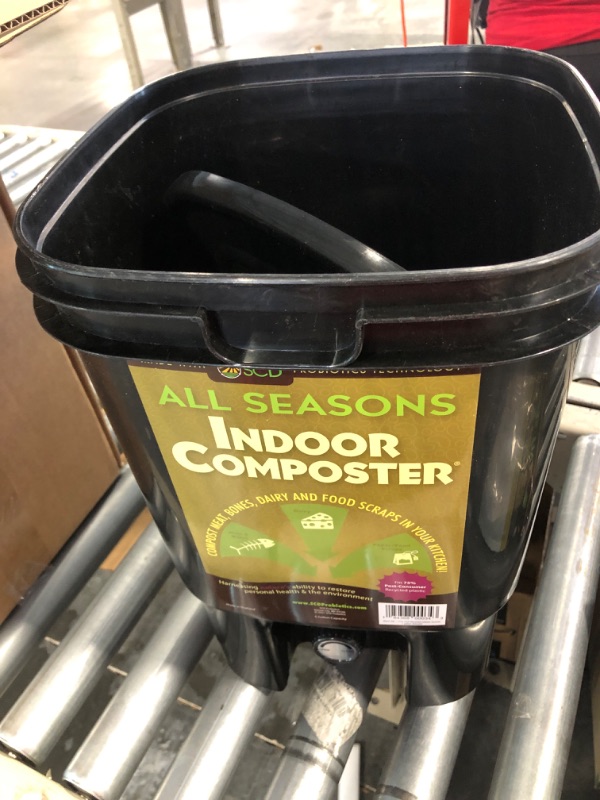 Photo 3 of All Seasons Indoor Composter Starter Kit – 5 Gallon Black Compost Bin For Kitchen Countertop With Lid, Spigot & 1 Gallon (2 lbs.) Bag Of Dry Bokashi Bran – Made In USA by SCD Probiotics