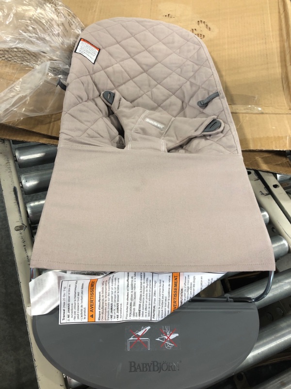 Photo 1 of BabyBjörn Bouncer Bliss, Sand Gray, Cotton