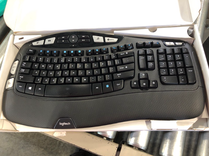 Photo 1 of Logitech K350 Wave Ergonomic Keyboard with Unifying Wireless Technology - Black