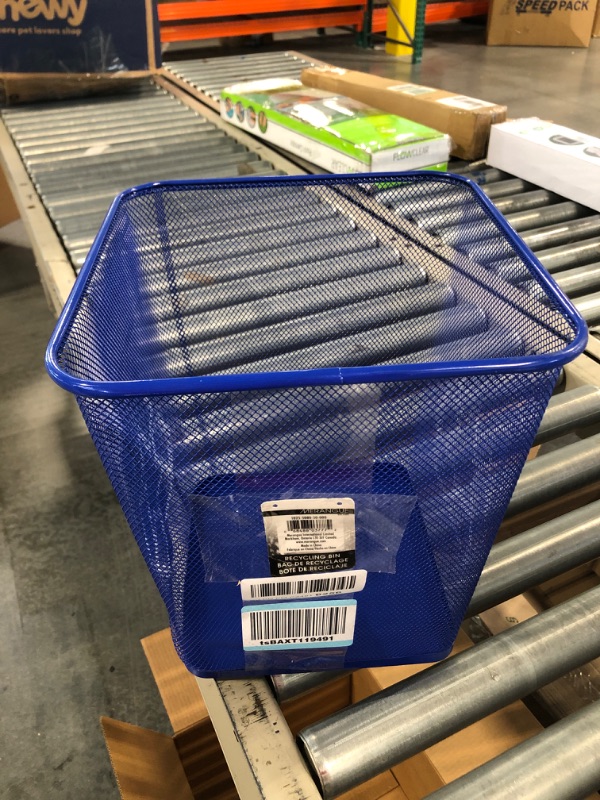 Photo 2 of Merangue Mesh Recycling Bin, 21 Liter / 5.7 Gallon, Blue (1025-5080-50-000)