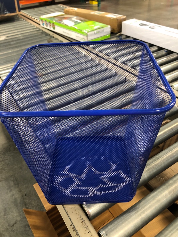 Photo 3 of Merangue Mesh Recycling Bin, 21 Liter / 5.7 Gallon, Blue (1025-5080-50-000)