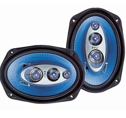 Photo 1 of Pyle 6''x 9'' 400 Watt Four-Way Speakers (Pair) PL6984BL  Upgraded Blue Poly Injection Cone 3-Way 200 Watt Peak w Speakers