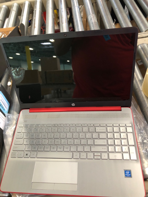 Photo 3 of HP Pavilion 15.6" HD Laptop Computer, Intel Pentium Processor, 8GB RAM, 128GB SSD, Webcam, USB-C, HDMI, Ethernet RJ-45, WiFi, Includes 1-Year Microsoft 365, Windows 11 S, Scarlet Red, TiTac Card 8GB RAM | 128GB SSD Scarlet Red