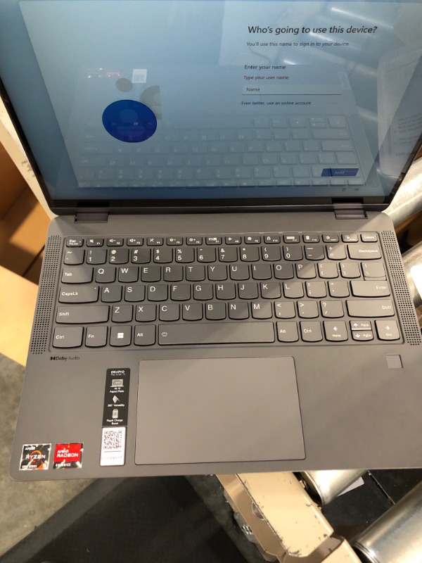 Photo 1 of Lenovo Flex 5 Laptop, 14.0" FHD Touch Display, AMD Ryzen 5 5500U, 16GB RAM, 512GB Storage, AMD Radeon Graphics, Windows 11 Home, Storm Grey