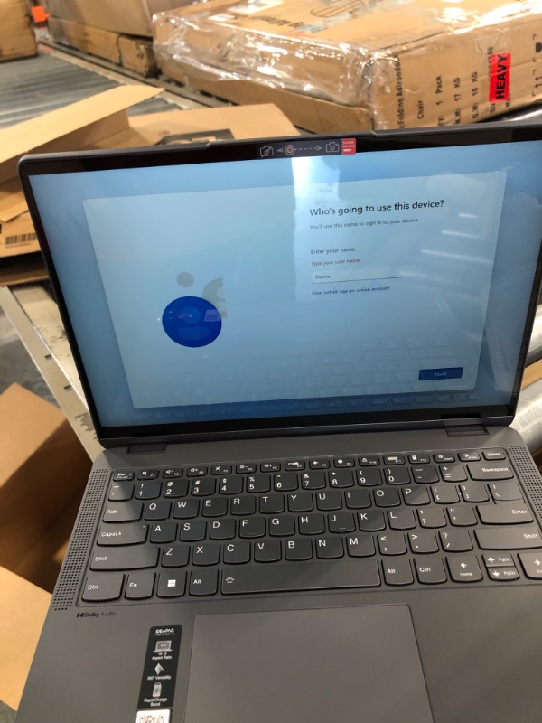 Photo 1 of Lenovo Flex 5 Laptop, 14.0" FHD Touch Display, AMD Ryzen 5 5500U, 16GB RAM, 512GB Storage, AMD Radeon Graphics, Windows 11 Home, Storm Grey