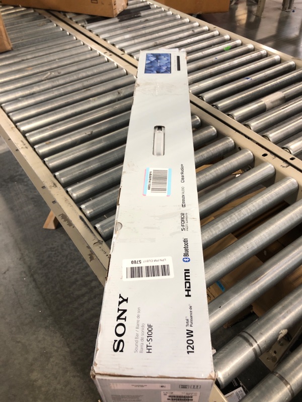 Photo 1 of Sony S100F 2.0ch Soundbar with Bass Reflex Speaker, Integrated Tweeter and Bluetooth, (HTS100F), easy setup, compact, home office use with clear sound black
