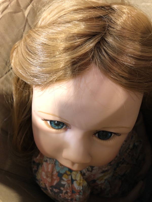 Photo 4 of Pinky Reborn Realistic Huge Standing Reborn Child Dolls Vinyl Full Body 39 inch Long Hair Blue Eyes Lifelike Model Ball Jointed Doll Big Size Child Mannequin