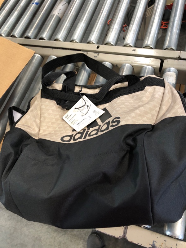 Photo 1 of adidas Unisex Defender 4 Small Duffel Bag One Size BOS Mini Monogram Wonder Beige/Black