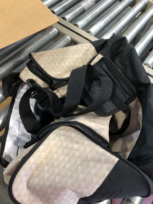 Photo 1 of adidas Unisex Defender 4 Small Duffel Bag One Size BOS Mini Monogram Wonder Beige/Black