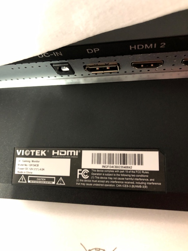 Photo 1 of Viotek GFI34CB 34-Inch IPS Ultrawide Full HD Monitor | 21:9 2560 x 1080p | 75Hz 7ms (OD) | FreeSync & G-Sync-Compatible | 2X HDMI 2.0, DP | Zero Dead Pixel Warranty