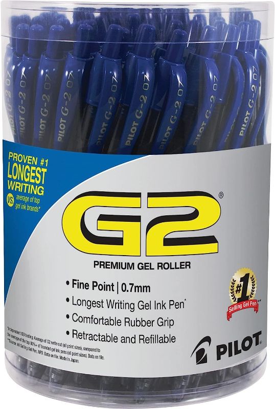 Photo 1 of Pilot, G2 Premium Gel Roller Pens, Fine Point 0.7 mm, Blue,, 144 Pens