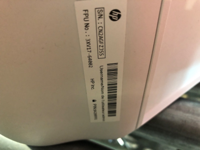 Photo 1 of HP DeskJet 2755e Wireless Color All-in-One Printer with bonus 6 months Instant Ink (26K67A), white