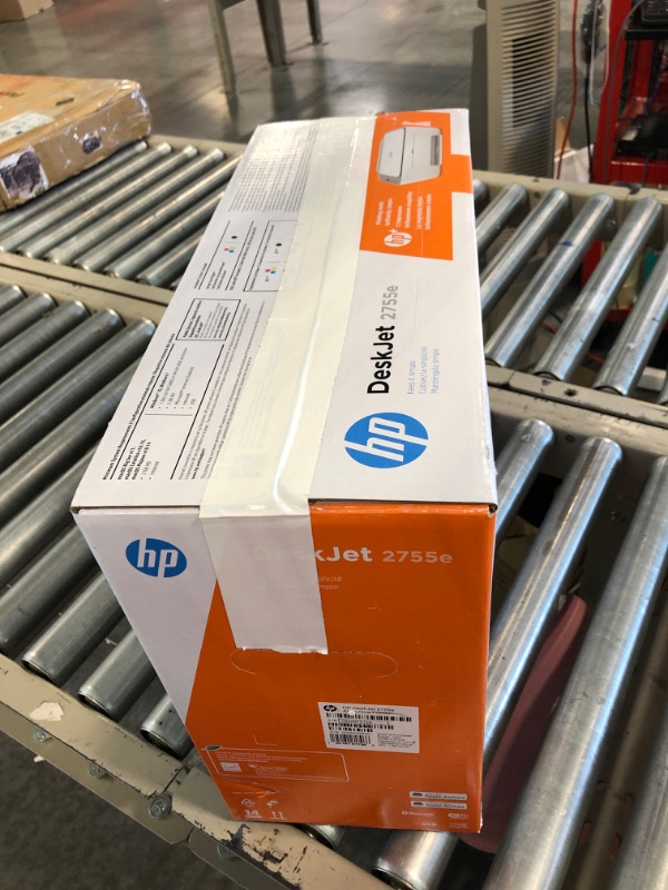 Photo 1 of HP DeskJet 2755e Wireless Color All-in-One Printer with bonus 6 months Instant Ink (26K67A), white
