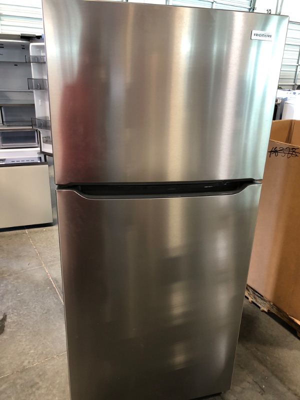 Photo 2 of Frigidaire Garage-Ready 18.3-cu ft Top-Freezer Refrigerator (Fingerprint Resistant Stainless Steel) Model #LFTR1835VF