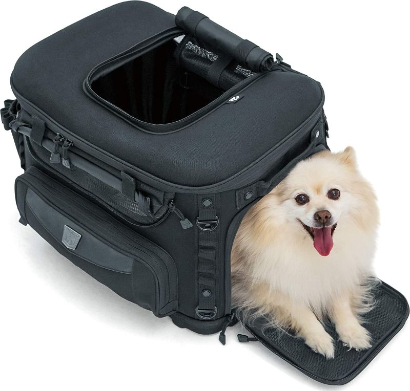 Photo 1 of 
Kuryakyn 5288 Grand Pet Palace: Portable Weather Resistant Motorcycle Dog/Cat Carrier Crate for Luggage Rack or Passenger Seat with Sissy Bar Straps, Black...