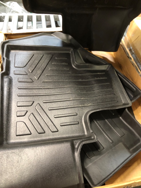 Photo 2 of MAXLINER Floor Mats Liner Set Compatible with 1999-2007 Silverado/Sierra 1500/2500/3500 Crew Cab / 2000-2006 Escalade/Suburban/Yukon XL Black Complete Set