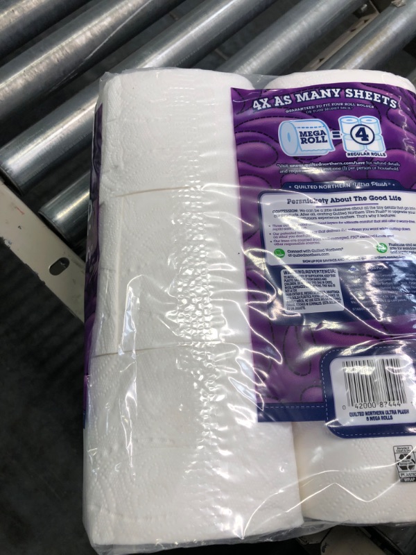 Photo 1 of Quilted Northern Ultra Plush® Toilet Paper, 6 Mega Rolls = 24 Regular Rolls, 3-ply Bath Tissue