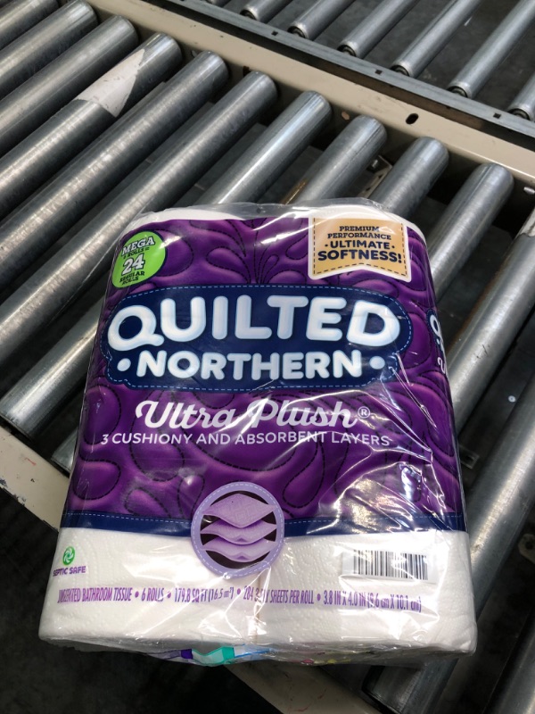 Photo 2 of Quilted Northern Ultra Plush® Toilet Paper, 6 Mega Rolls = 24 Regular Rolls, 3-ply Bath Tissue