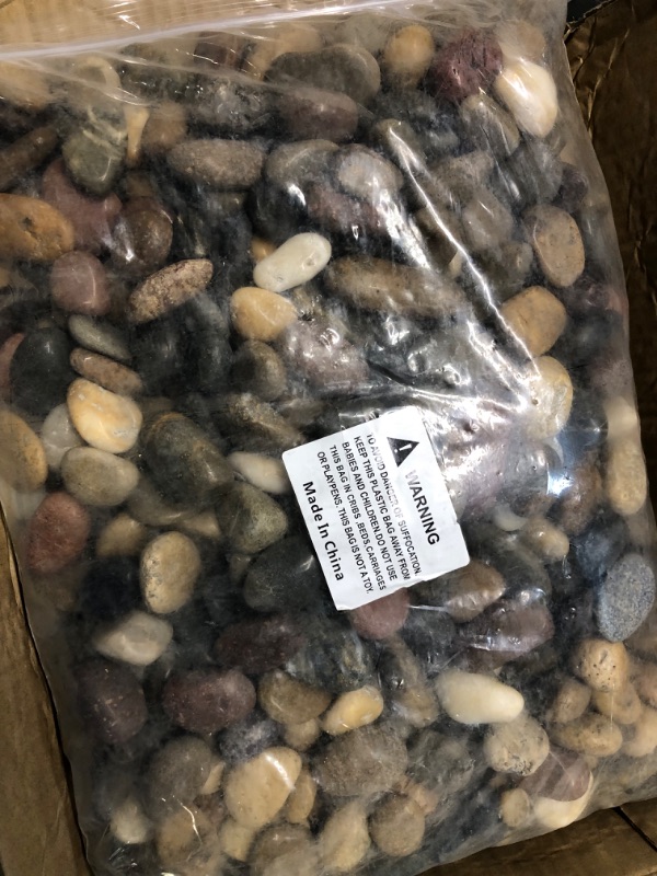 Photo 4 of [18 Pounds] Pebbles Aquarium Gravel River Rock, Natural Polished Decorative Gravel,Garden Ornamental River Pebbles Rocks, Mixed Color Fish Tank Stones?Polished Gravel for Landscaping (Multicolor)
