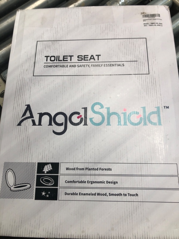 Photo 2 of Angel Shield Elongated Wood Toilet Seat with Quiet Close,Easy Clean,Quick-Release Hinges(Elongated,Dark Walnut) Elongated-18.5" Dark Walnut