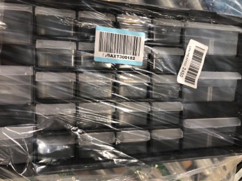 Photo 1 of Akro-Mils 10126, 26 Drawer Plastic Parts Storage Hardware and Craft Cabinet, 20-Inch W x 6-Inch D x 10-Inch H, Black
