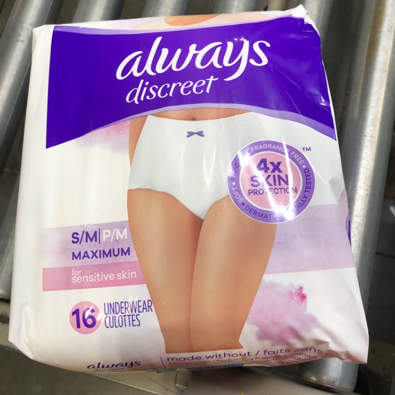 Photo 2 of Always Discreet for Sensitive Skin Maximum Plus Underwear White 16 Count (Pack of 1)