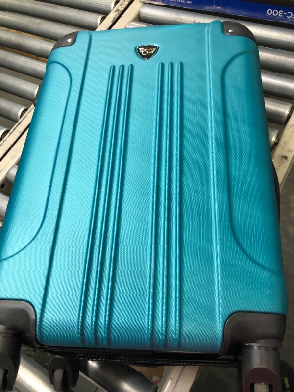 Photo 3 of Travelers Club Chicago Hardside Expandable Spinner Luggage, Teal, 20" Carry-On Teal 20" Carry-On