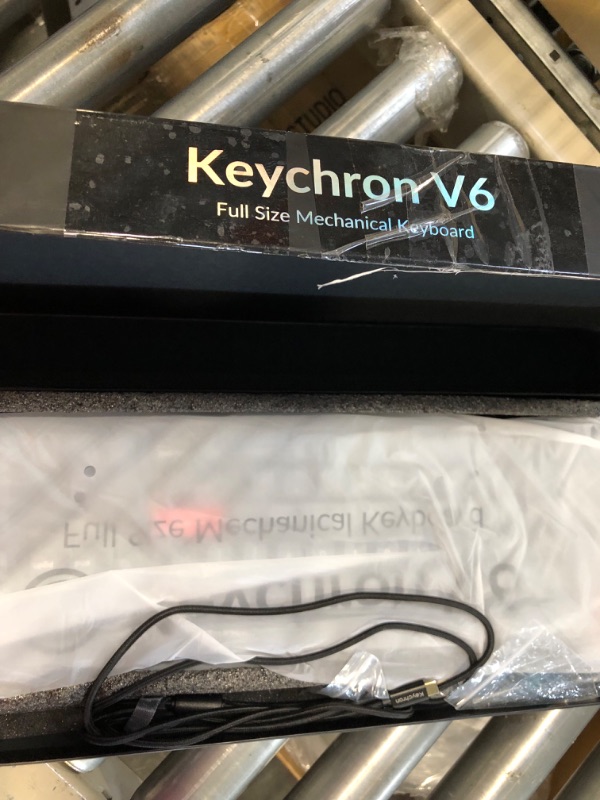 Photo 1 of Keychron V6 Wired Custom Mechanical Keyboard, Full-Size QMK/VIA Programmable Macro with Hot-swappable Keychron K Pro Red Switch Compatible with Mac Windows Linux (Frosted Black-Translucent)
