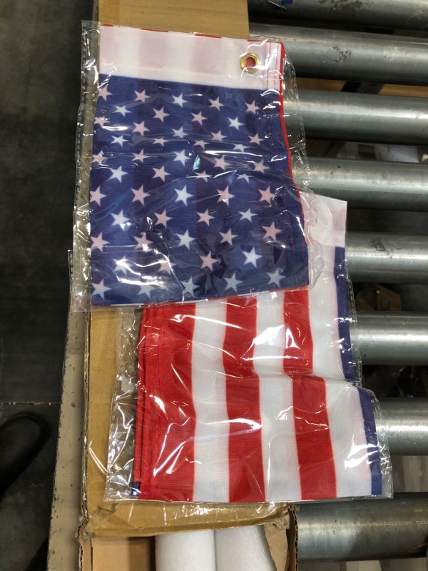 Photo 2 of  American Flag Pole Kit, Including 100% Polyester 2.5x4 ft US Flag, 4 Ft Aluminum Silver No Tangle Spinning Pole and 2-Position Flag Pole Bracket
