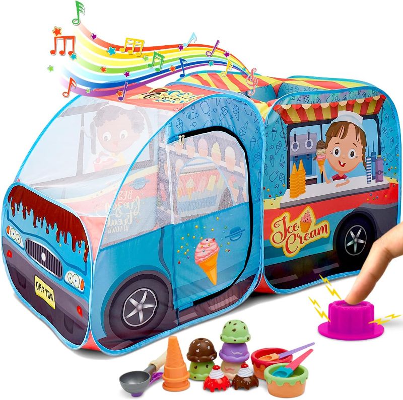 Photo 1 of Ice Cream Truck Play Tent, Realistic Ice Cream Truck Music Button – Best Ice Cream Toy for Kids, Toddlers, Girls & Boys, Great Birthday Gift for Toddlers & Baby****TOYS NOT INCLUDED***