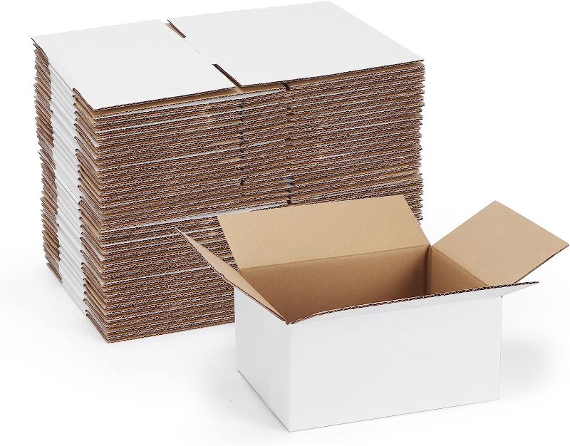 Photo 1 of SPEPLA 40 Pack Small Shipping Boxes 8x6x4 Inches, White Corrugated Cardboard Mailing Box for Shipping, Packing, Business***BLACK***