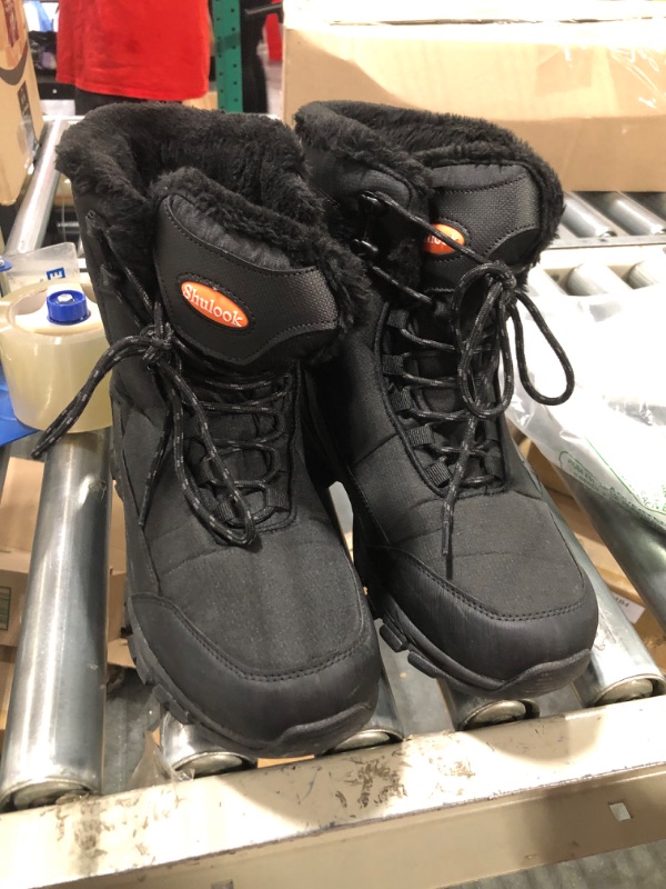 Photo 1 of SHULOOK Men's Snow Boots Waterproof Warm Fur Lined Winter Hiking Boot Non-slip Outdoor Ankle High-top Shoes Work Hiker Trekking Trail SIZE 9.5