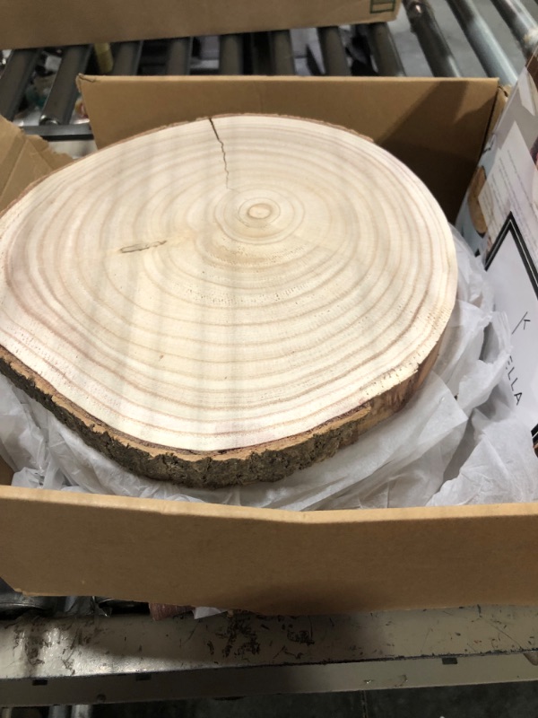 Photo 3 of 5 Pack Round Rustic Woods Slices, 9"-12", Unfinished Wood, Great for Weddings Centerpieces, Crafts
