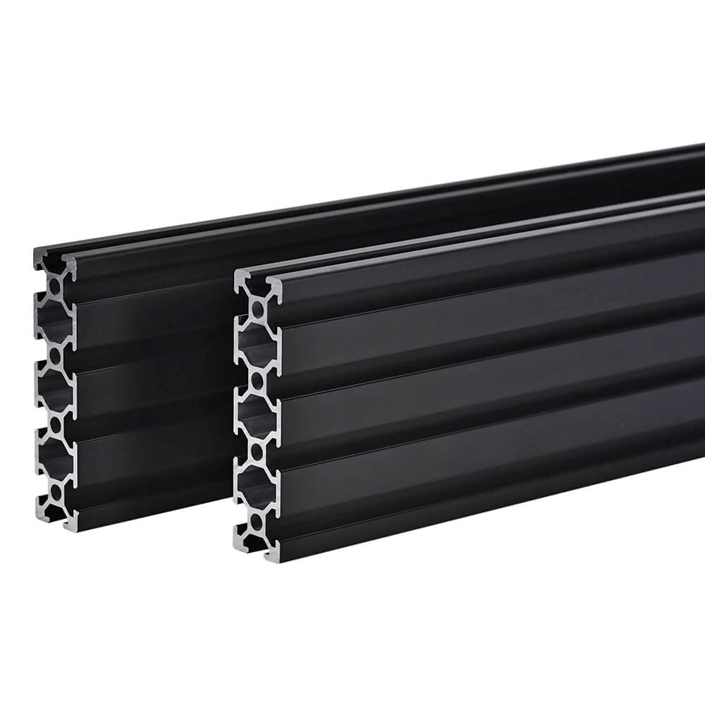 Photo 1 of 2PCS 20 Series T Slot 2080 Aluminum Extrusion Profile 19.7'',European Standard Anodized Linear Rail for 3D Printer Parts and CNC DIY 500mm Black(19.7inch)
