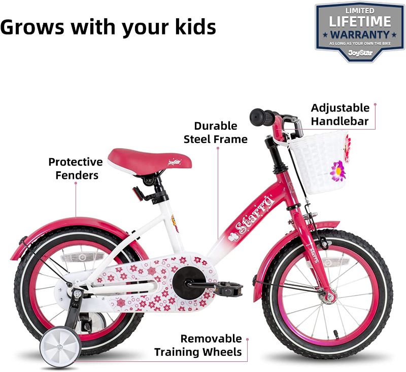 Photo 1 of JOYSTAR Starry Kids Bike for Girls Ages 3-9 Years Old, 14  Inch Children's Bicycle with Training Wheels and Basket, Kids' Bicycles, Multiple Colors
