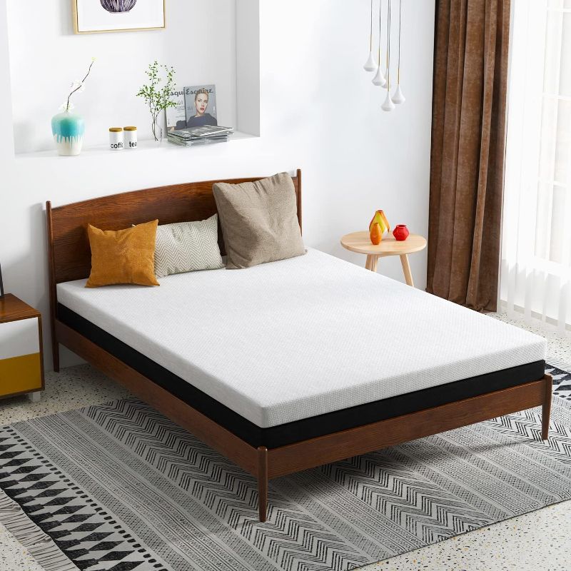 Photo 1 of 2 in 1 Twin Mattress, 8 inch Memory Foam Mattress, Medium Firm Bed Mattress with Cover, Bed-in-a-Box (White)
