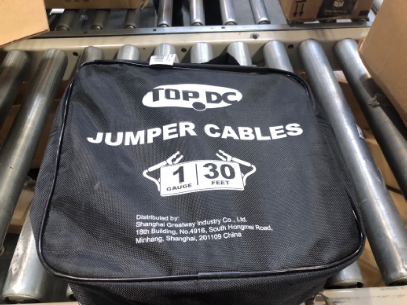 Photo 1 of TOPDC 1 Gauge 30 Feet Jumper Cables with UL-Listed Clamps, Quick Connect Plug for Car, SUV Trucks Battery, Heavy Duty Automotive Booster Cables for Jump Starting Dead, Weak Batteries with Carry Bag Quick Connect 30-Feet (1-Gauge)