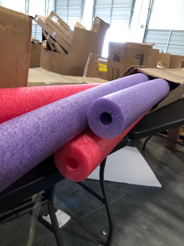 Photo 1 of Pool Mate Premium Extra-Large Swimming Pool Noodles, Purple and Red 6-Pack 6-pack Purple and Red