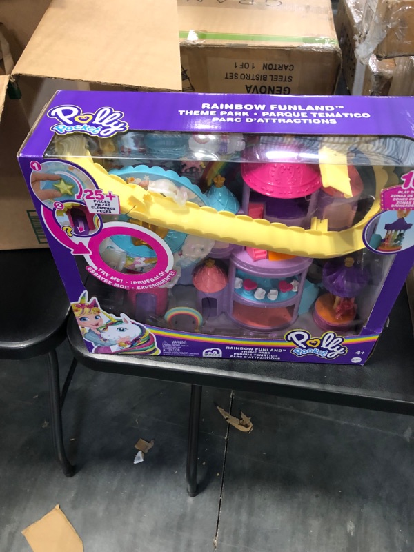 Photo 3 of olly Pocket Rainbow Funland Theme Park, 3 Rides, 7 Play Areas, Polly and Shani Dolls, 2 Unicorns & 25 Surprise Accessories (30 Total Play Pieces), Great Gift for Ages 4 Years Old & Up